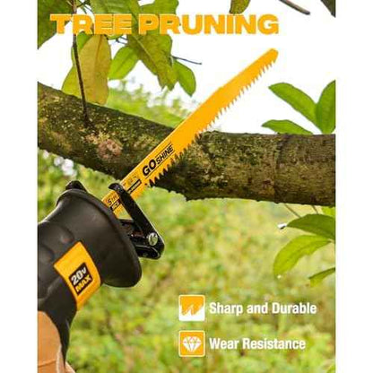 Goshine 9 Inch 5 TPI Wood Pruning Reciprocating Saw Blades, 5 Pack, Next-Gen High Carbon Steel Dual-Angle Teeth Sawzall Blades for Faster Cutting, Durable & Long-Lasting for Wood and PVC