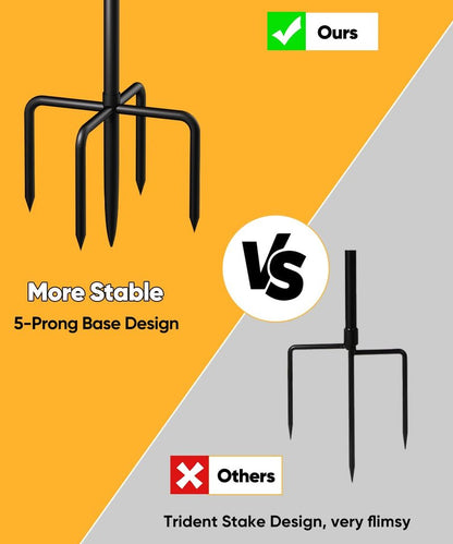 Ardier Adjustable Shooting Target Stand with 5-Prong Base, Portable Steel Target Holder with 9 Clips and 15 pcs Paper, Ideal Hunting Accessories for Outdoor Shooting Range, L