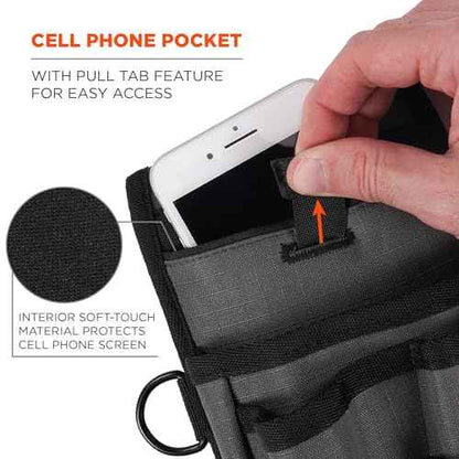 Ergodyne Squids 5568 Tool Pouch, Utility Knife Holster, Scanner Device Holder, Cell Phone Pocket, Belt Loop Attachment