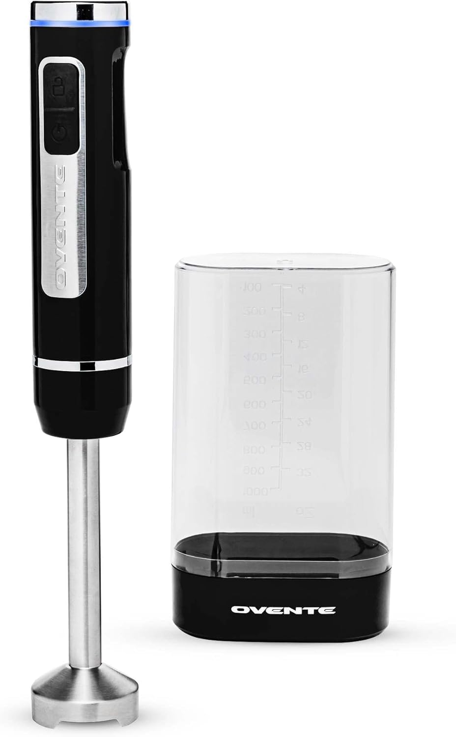 OVENTE Immersion Hand Blender, 300W Electric Handheld Portable Stick Mixer with 2 Mixing Speed and Stainless Steel Blades for Effortless Blending Smoothies, Shakes, Puree or Baby Food, Red HS560R