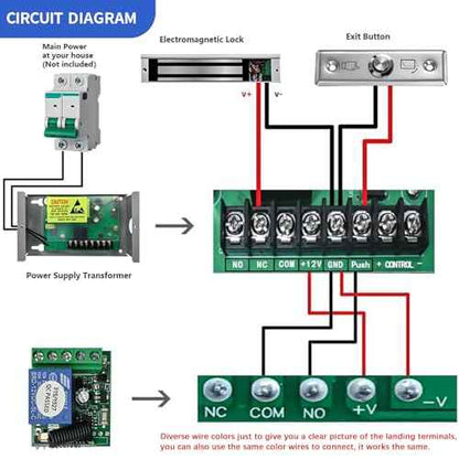 Upgrade Electric Magnetic Lock for Door 600lb Electromagnetic Door Lock Kit Access Control System, 2 Remote Control, Built-in Door Buzzer Entry System