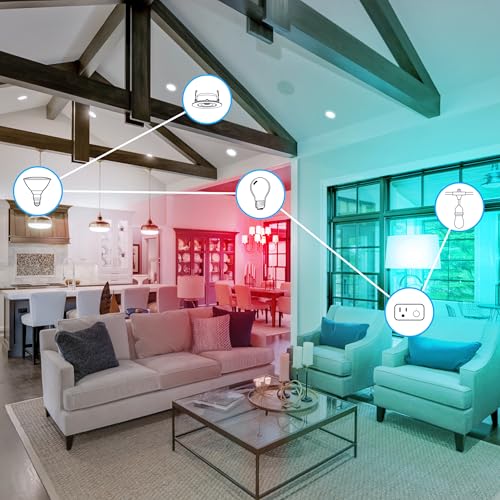 Feit Electric BR30 Smart Flood Light Bulb,2.4GHz WiFi Color Changing and Dimmable, No Hub, Works with Alexa or Google Assistant, BR30/RGBW/CA/AG, 65W, Multi-Color (RGBW), 1 Count (Pack of 1)