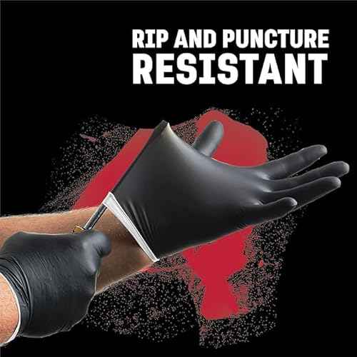 Venom Steel Industrial Nitrile Gloves, 6 mil, 2 Layer Rip Resistant, One Size Fits Most, 100 Count, (Pack of 3)