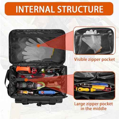 Tool Bag with Anti-friction Bottom, Hand Tool Tote Storage Organizer for Men, Tactical Range Bag, Electricians Tool Organizer Storage for Repairman, Carpenters, Handyman