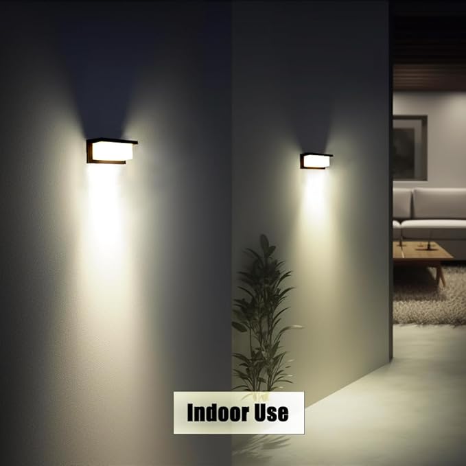 Modern Outdoor Wall Sconce Lighting 5000K 2 Pack, LED 3 Color White Outdoor Light Fixture Wall Mount Exterior Lights for House,Black 1500lm Outside Porch Lights for Garage Entryway (Convex-CCT)
