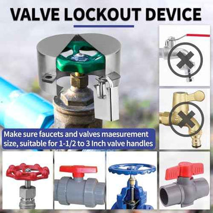 Outdoor Faucet Lock, 2 Pack Water Hose Bib Spigot Lock Stainless Steel Cover & Padlock Kits for 1-1/2 to 3 Inch Dia Valve Handles to Prevent Outside Water Theft and Unauthorized Use