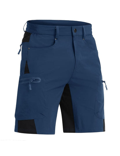CRYSULLY Men's Summer Outdoor Shorts 9" Quick Dry Cargo Casual Work Hiking Dress Shorts Royal Blue M
