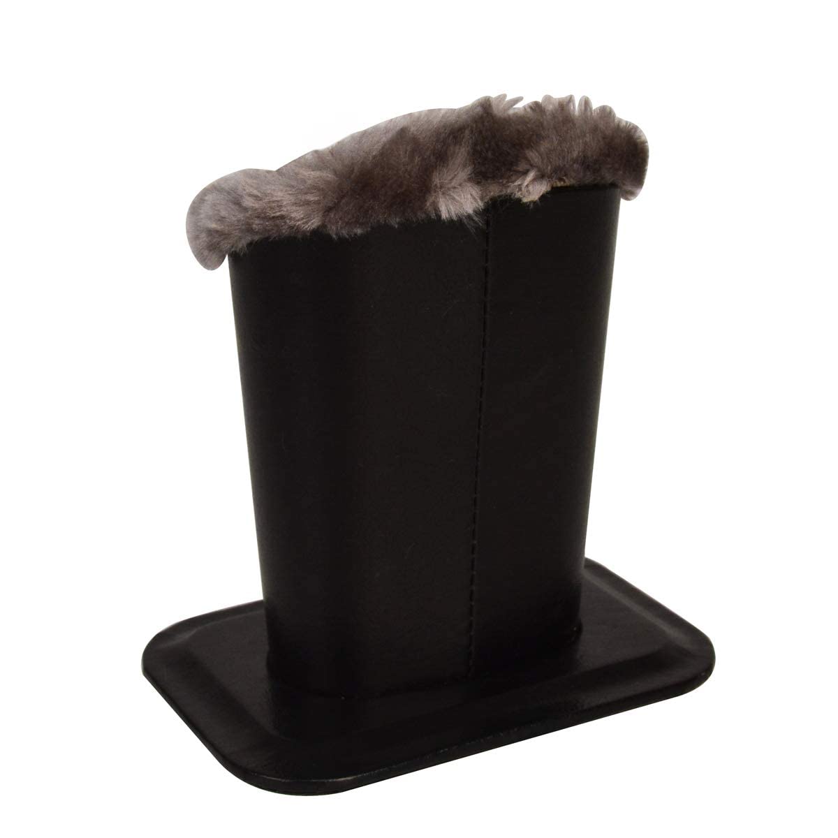 TECKE Pack of 2 Plush Lined Eyeglasses Holder Stand Protective Glasses Case For Desks Or Nightstands (Black-Light Gray)