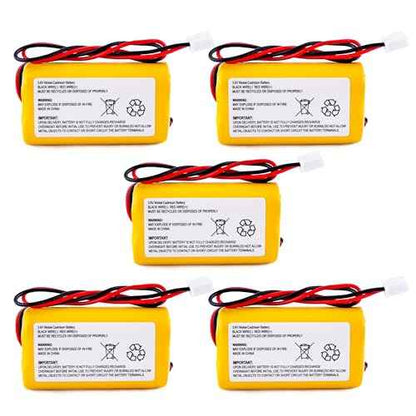 5-Pack 3.6V 900mAh Ni-Cd AA Rechargeable Emergency Light Batteries for Exitronix 10010037, Max Power B2-0031 MH468886, Unitech LEDR-1 6200RP, Dantona CUSTOM-318 OSA230, Replacement Battery.