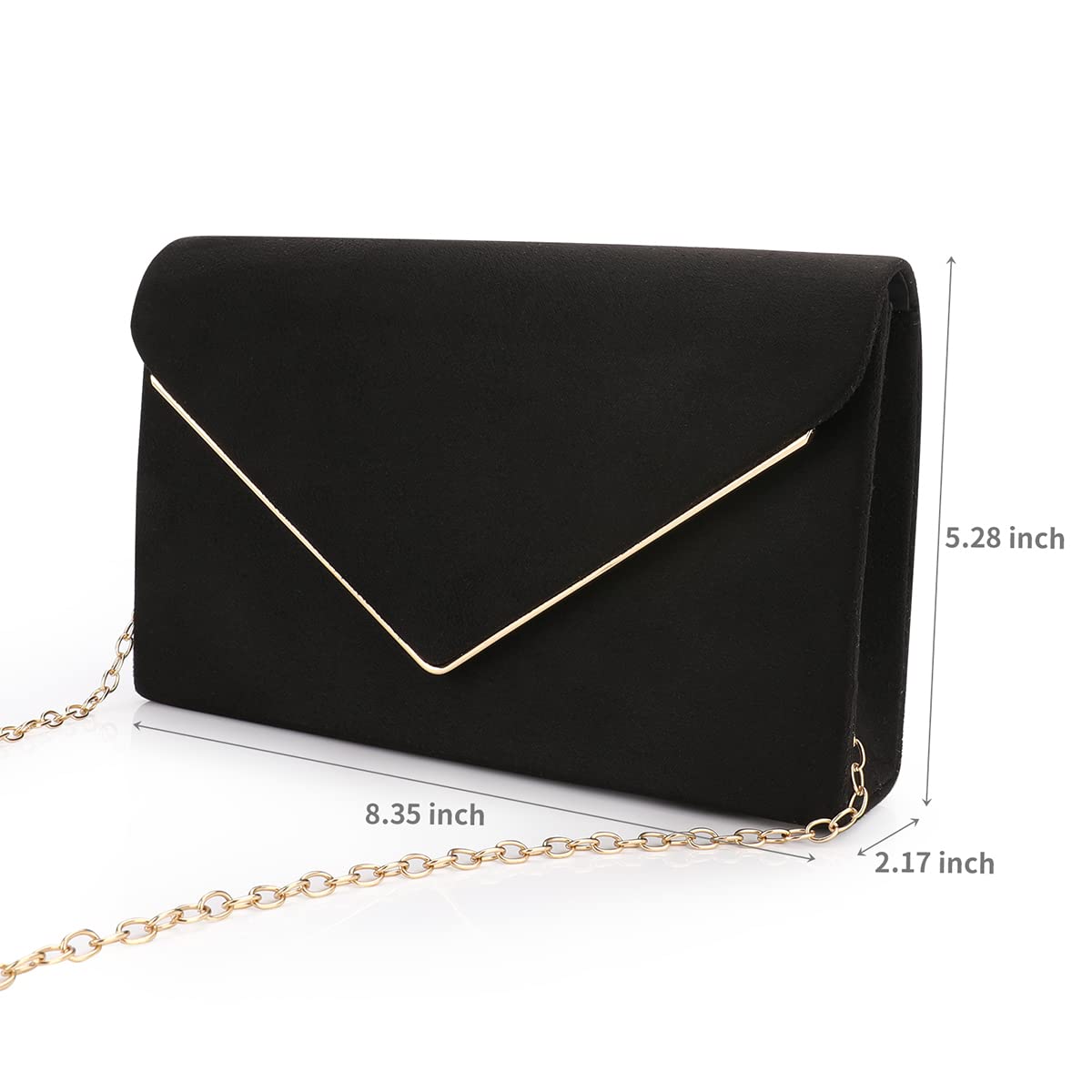BBjinronjy Clutch Purse for Women Evening Bags Handbags for Wedding Party Cocktail Prom Faux Suede Crossbody Shoulder Bag