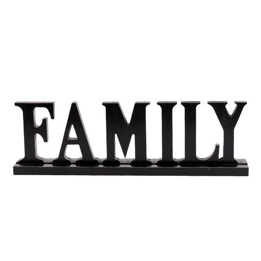 E-view Wooden Family Sign for Home Decor - Decorative Letters Tabletop Word Plaque Home Décor Accents