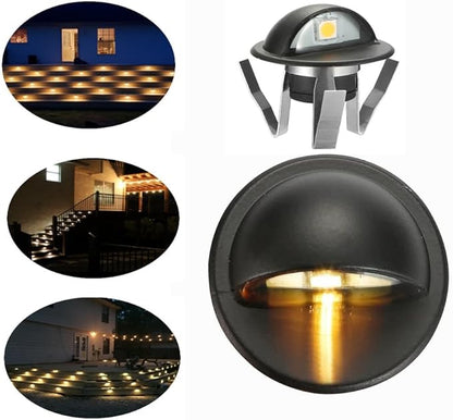 FVTLED Pack of 30 Warm White Low Voltage LED Deck Lights kit Φ1.38 Outdoor Garden Yard Decoration Lamp Recessed Landscape Pathway Step Stair Warm White LED Lighting, Black