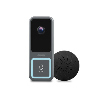Energizer Smart Doorbell & Chime, Wired 1080p Video Doorbell Security Camera, 2-Way Audio, Night Vision, Cloud & Card Storage, Works with Alexa & Google Home, Motion Sensor, Requires Existing Wires