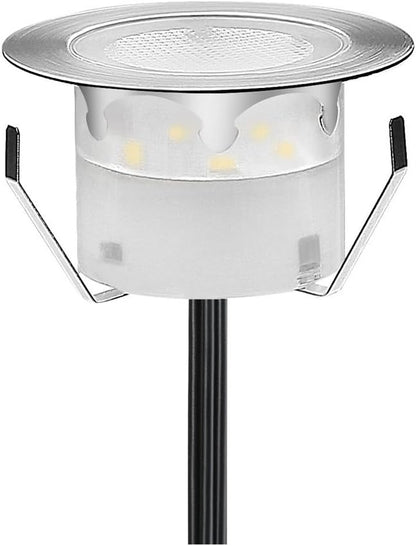 Low Voltage LED Deck Lighting Kit Stainless Steel 1W Waterproof Outdoor Yard Garden Decoration Lamps Landscape Pathway Patio Step Stairs LED In-ground Lights(Blue/6pack)