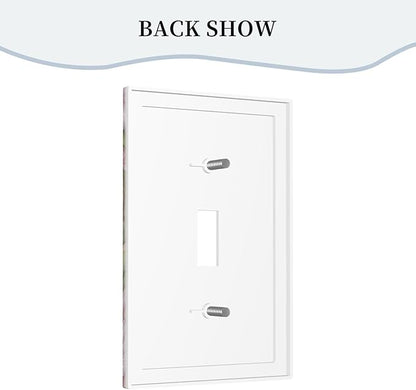 Decorative Art Light Switch Covers Blossom & Hummingbird Single Toggle Wall Plate Decorative Switchcover Electrical Switchplate for Home Decor