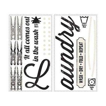 RoomMates RMK2743SCS Laundry Quote Peel and Stick Wall Decals , Black