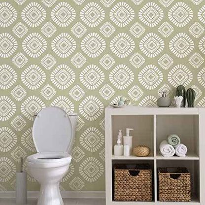 8 Pieces 12 x 12 Inch Herringbone Geometric Wall Stencil Modern Pattern Wall Decor Reusable Film Decorative for Painting, Stencils for Walls (Chic Style)