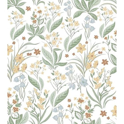 Floral Peel and Stick Wallpaper Boho Floral Contact Paper Nursery Flower Self Adhesive Removable Wallpaper for Bedroom Bathroom Waterproof Contact Paper Colorful Wildflower Leaf 197inL 17.3inW