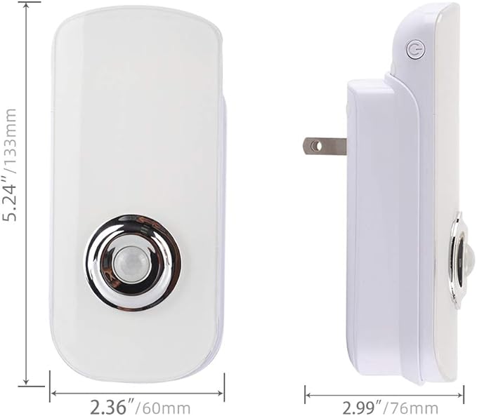3-in-1 LED Night Light with Motion Sensor & Flashlight, Rechargeable Emergency Light, Auto Sensing Portable Wall Mount - White