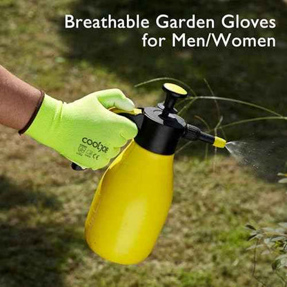 COOLJOB 60 Pairs Safety Work Gloves Pack Bulk with Grip PU Coating, 13 Gauge Seamless Knit Gloves with Polyurethane Dipped for Warehouse Working, Breathable Lightweight for Men Women, Yellow Large