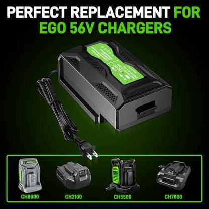 Mini Charger for EGO 56V Battery, Replacement Rapid Charger for EGO 56 Volt CH5500 CH2800D Fast Charging for BA2800 BA4200 BA1400 BA5600 Battery