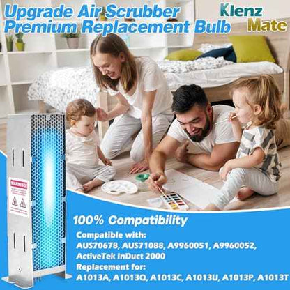 2 PCS Upgrade Air Scrubber Advanced Replacement Bulb, Photocatalytic Oxidation (PCO), 9 Inch Cell & ?v Bulb (Ozone-Free) Replacement for Activetek InDuct 2000,A1013A,A1013C,A1013P,A1013Q, A1013U