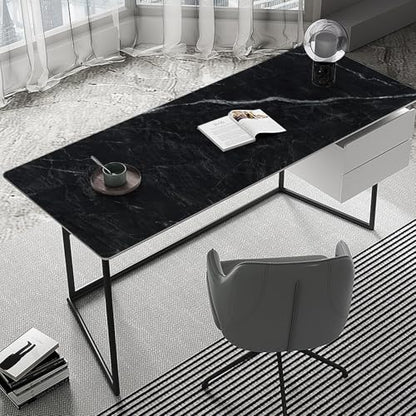 Anmon Black Marble Contact Paper, Glossy Black Marble Wallpaper Waterproof 15.7''X118'' for Countertops, Self-Adhesive Removable Vinyl Wallpaper Thicken and Not Tearing for Cabinets, Kitchen