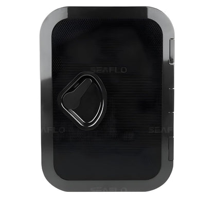 SEAFLO Marine Boat Deck Rectangular Access Hatch - 10.63" x 14.76" (270mm x 375mm) 180° Opening Lid, Non-Skid, Corrosion and UV Resistant, 4-Year Warranty! (Black, Standard)