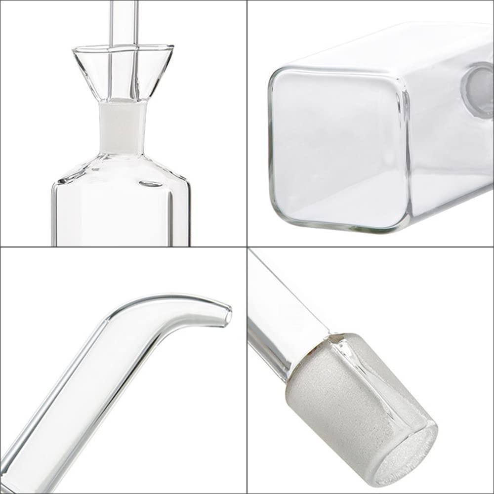 Belicheto Glass Olive Oil Dispenser - No Funnel Needed, Easy Refill with Pourers - Clear Vinegar Dispenser Bottle Olive Oil Carafe Decanter for Kitchen BBQ (17oz/500ml)