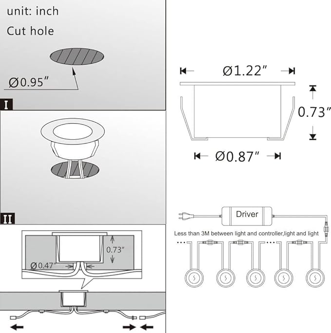 LED Deck Lights Kit, 20pcs Φ1.22 WiFi Wireless Smart Phone Control Low Voltage Recessed RGB Deck Stair Lights Waterproof Outdoor Step Yard Path Landscape Decor, Fit for Alexa, Google Home