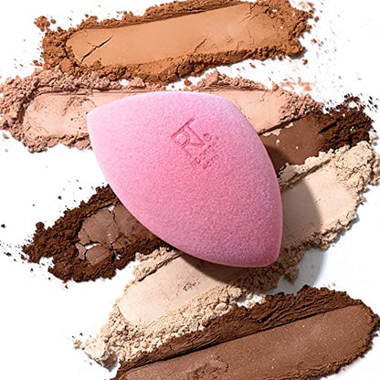 Real Techniques Iconic Blend + Set Makeup Sponge Duo, Makeup Blending Sponges, For Liquid, Cream, & Powder, Cloud Skin, Powder Sponge & Foundation Sponge, Latex-Free, Vegan & Cruelty Free, 2 Count