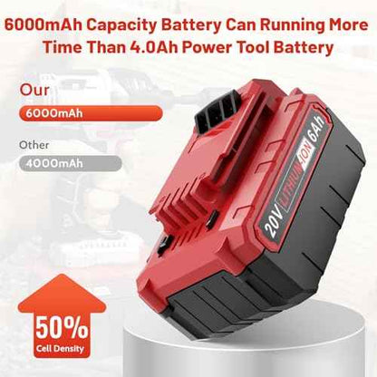 6.0Ah 20volt Replacement for Porter Cable 20V Battery and Charger Combo Compatible with Porter Cable 20V Lithium Battery PCC685L PCC680L PCC681L PCC682L PCC685LP