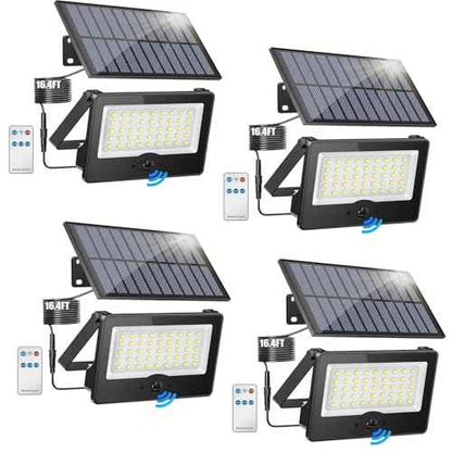 4 Pack Solar Outdoor LED Wall Lights,20W Motion Sensor Security Lights with 3 Lighting Modes Cordless LED Flood Light Solar Wall Lights Waterproof Solar Powered Lights for Wall Garden Garage