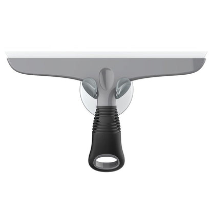 MR.SIGA Multi-Purpose Silicon Squeegee for Window, Glass, Shower Door, Car Windshield, Heavy Duty Window Scrubber, Includes Suction Hook, 10 inch, Gray & Black, 1 Pack