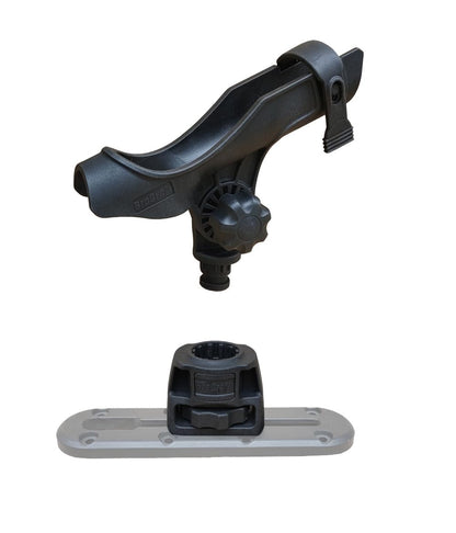 Brocraft Fishing Rod Holder with Kayak Track Mount | Baitcaster & Spinning Reel Rod Holder for Boat, Kayak & Track Systems