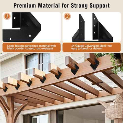 14-Gauge(2MM) Hurricane Ties for Rafters, 40 Pack Strong Hurricane Straps Brackets, Hot Dip Galvanized Powder Coating Hurricane Clips Joist Hangers for 2X Deck Joists, Roof Trusses, Black