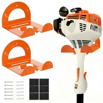 Weed Eater Hanger, Garage Organizer Trimmer Rack Wall Mount, Garden Power Tool Holder Garage Hooks for Grass Trimmer, Hedge Trimmer, Leaf Blower and Chainsaw Storage, 2 Pack