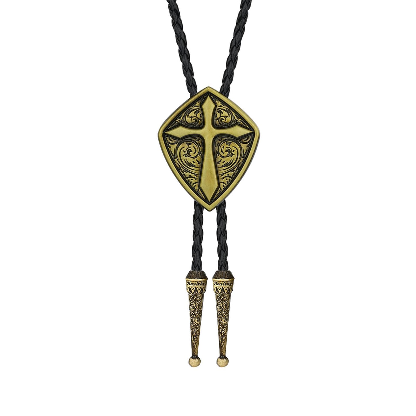 HLYMPONY Bolo Tie for Men Western Cowboy Cowgirl Vintage Native American Cross Bolo Tie for Women (Bronze)