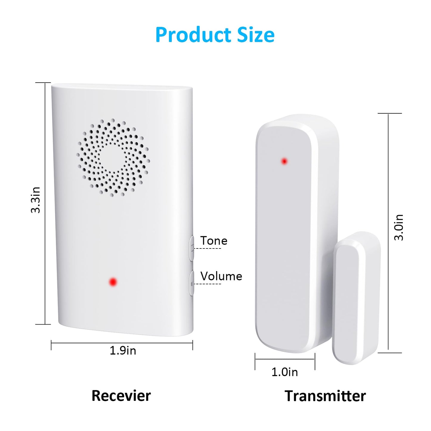 Wireless Door Sensor Chime, Door Open Alarm When Entry Business/Office/Store (500ft Range 51 Ringer Adjustable Volume) Home Alert Bell for Kid/Toddler Safety