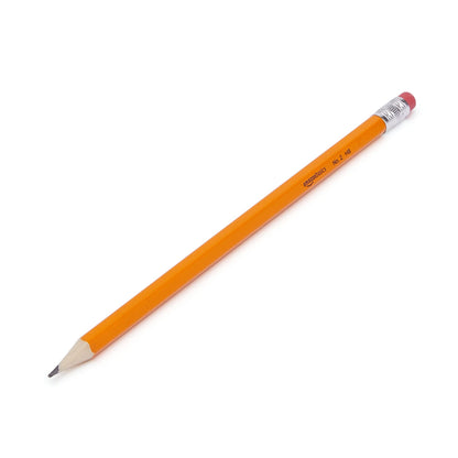 Amazon Basics Woodcased Classroom 2 Pencils with Erasers, Pre-sharpened, HB Lead, Value Pack of 30 count, Orange