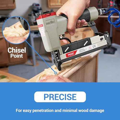meite 23 Gauge Pin Nails, 3/8-Inch Micro Headless Piner Nails - Galvanized 23GA Pins Nails for Nail Gun, Ideal for Fine Woodworking and Trim Work (10,000 Counts)