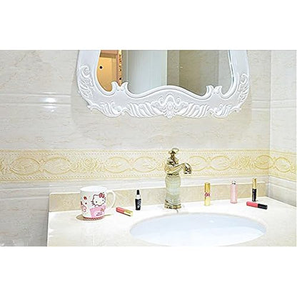 Simplemuji Self Adhesive 5 Meters Yellow Peony 3D Peel and Stick Waterproof Wall Border Easy to Apply 4 Inch by 16.5 Feet