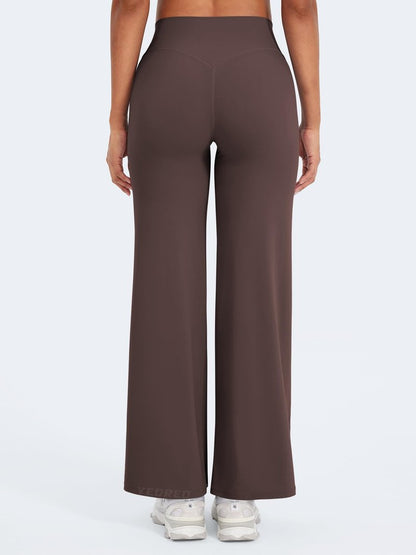 YEOREO Workout Leggings Womens No Front Seam Straight Leggings 29" High Waist Buttery Eddiy Gym Yoga Pants Plum Brown M