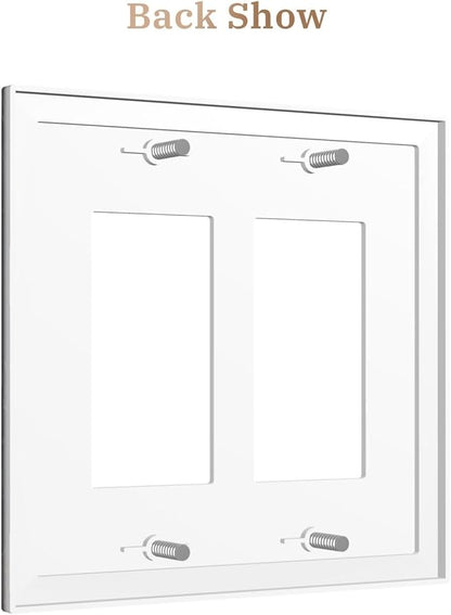 Decorative Art Light Switch Covers Foxes & Forest 2 Gang Dual Rocker Outlet Switch plate Faceplate GFCI for Home Decor