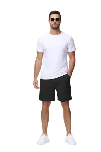 Yundobop Men's Casual 7 Inch Shorts Twill Drawstring Summer Beach Stretch Golf Shorts with Zipper Pockets Black 38