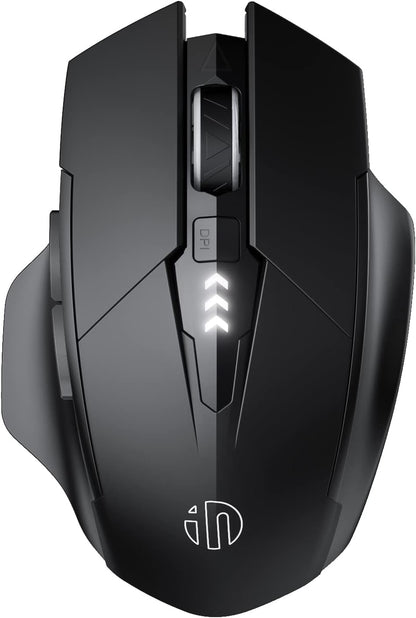 INPHIC Multi-Device Bluetooth Mouse, Upgraded Visible Battery, 2400 DPI, Silent Ergonomic Computer Wireless Mouse for Laptop, Mac, PC etc.