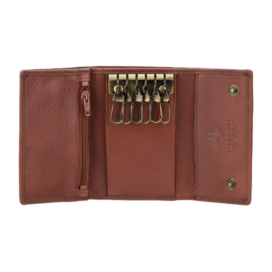 Visconti 1178 Genuine Leather Mens Slim Key Case Wallet/Key Chain Wallet/Key Holder Wallet (Black)