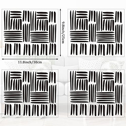 264 Piece Boho Wall Stickers - Modern Peel and Stick Line Wall Decals for Home Office, Bedroom, Nursery, Living Room, Window (Black)