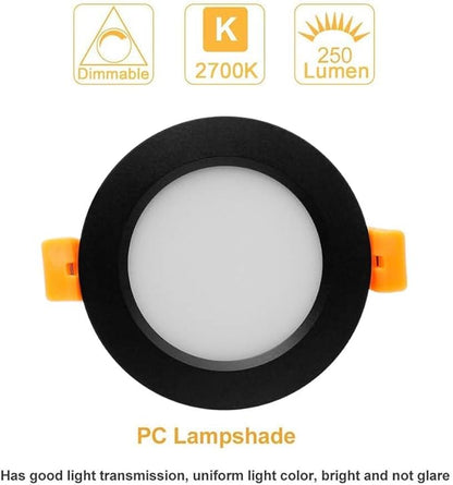 YGS-Tech 2 Inch LED Recessed Lighting, Dimmable Downlight 3W(35W Halogen Equivalent), CRI80, 2700K Ultra Warm White Ceiling Light with LED Driver (24 Pack)