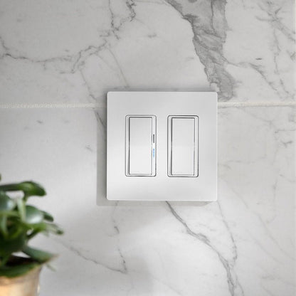 Lutron Caseta Smart Claro Accessory Switch for 3 way – For use only with Diva Smart Dimmer or Claro Smart Switch, DVRF-AS-WH, White